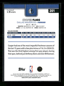 2025-26 Topps Cooper Flagg Rookie #201