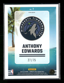 2024-25 Donruss Optic Splash! Red Shimmer Anthony Edwards #/75 #7
