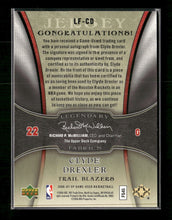 2006-07 SP Game Used Legendary Fabrics Clyde Drexler #/50 Auto #LF-CD