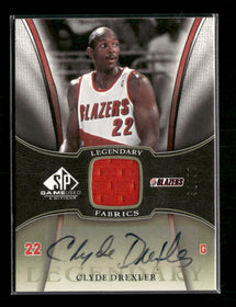 2006-07 SP Game Used Legendary Fabrics Clyde Drexler #/50 Auto #LF-CD