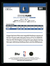 2025-26 Topps Cooper Flagg Rookie #201