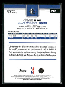 2025-26 Topps Cooper Flagg Rookie #201