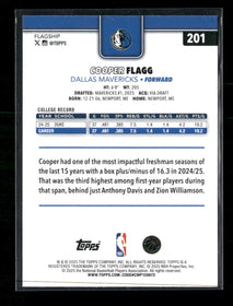 2025-26 Topps Cooper Flagg Rookie #201