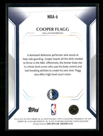 2025-26 Topps Topps Collector Kit Cooper Flagg #NBA-6