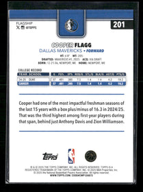 2025-26 Topps Cooper Flagg Rookie #201