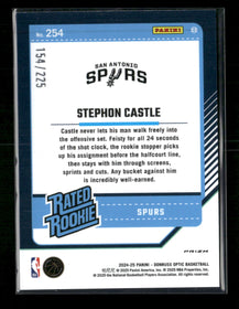2024-25 Donruss Optic Orange Shock Stephon Castle Rookie #/225 #254