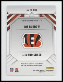 2025 Panini Rookies & Stars Team Duals Ja'Marr Chase / Joe Burrow #TD-CIN