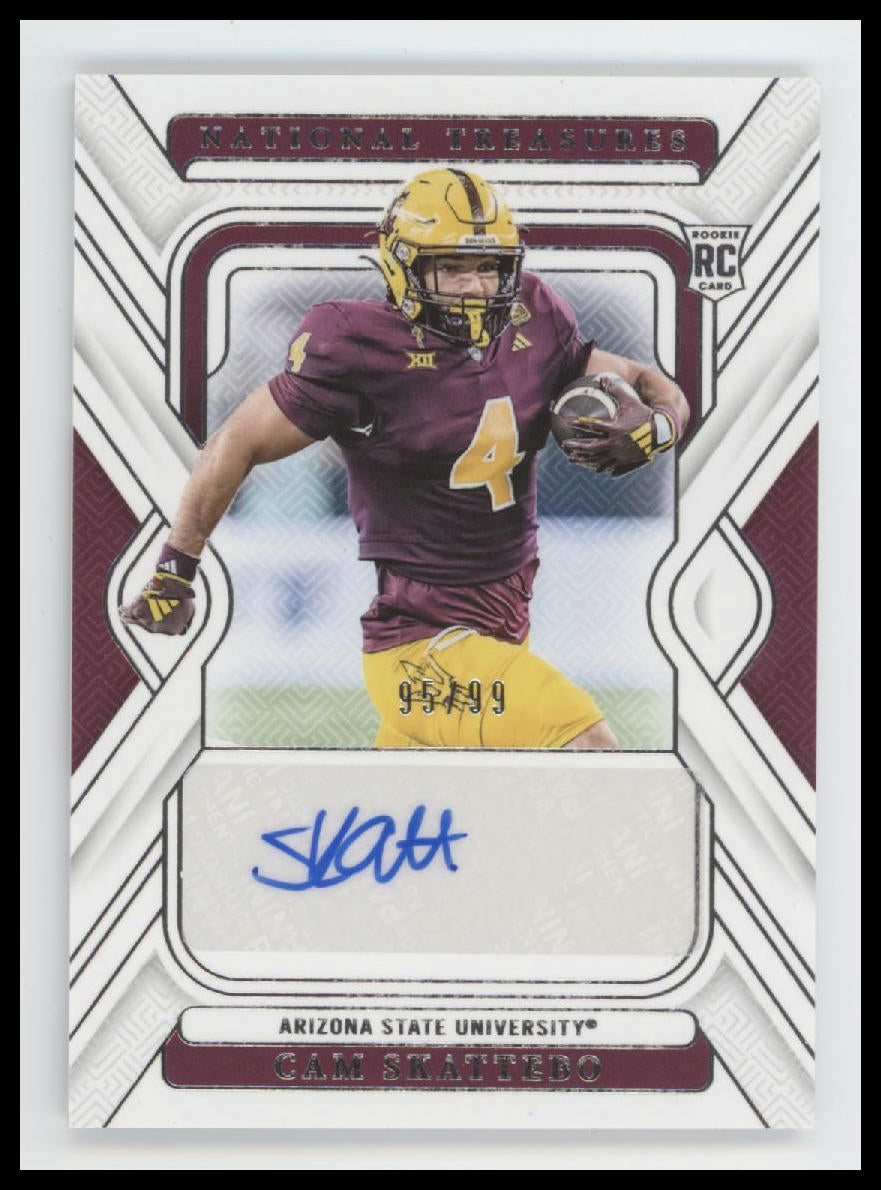 2025 Panini National Treasures Collegiate Silhouettes Cam Skattebo #/99 #RS-CSO
