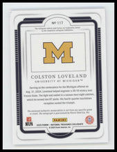 2025 Panini National Treasures Collegiate Blue Colston Loveland #/49 Auto #117