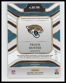 2025 Panini Select Jumbo Rookie Travis Hunter #/249 Auto #JRS-THR