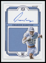 2025 Panini National Treasures Collegiate Blue Omarion Hampton #/49 Auto #108
