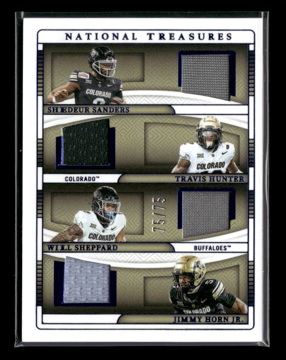 Panini National Treasures Hunter/Sanders/Sheppard/Horn Jr #/75 #TQM-COL