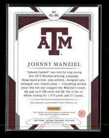 2025 Panini National Treasures Collegiate Johnny Manziel #/99 Auto #RS-JML