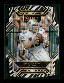 2021 Panini Select Zebra Prizm Die Cut Dan Marino #235