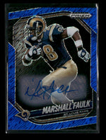 2025 Panini Prizm Black Blue Shimmer Auto #/15 Marshall Faulk #140