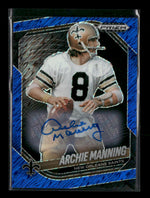 2025 Panini Prizm Black Blue Shimmer Auto #/15 Archie Manning #97