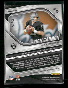 2025 Panini Prizm Red Shimmer Auto #/35 Rich Gannon #115