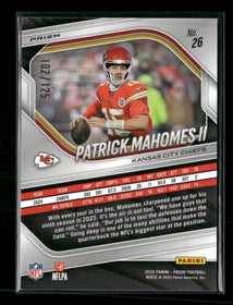 2025 Panini Prizm No Huddle Blue Patrick Mahomes II #/125 #26