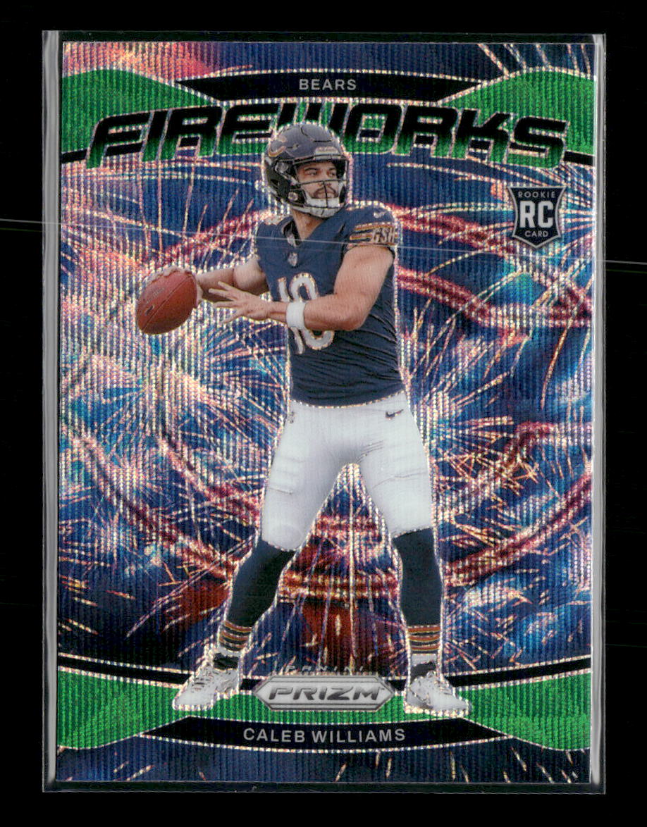 2024 Panini Prizm Fireworks Green Wave Prizm Caleb Williams #25