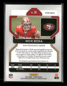2021 Panini Prizm Autographs Prizm Silver Nick Bosa Auto #58