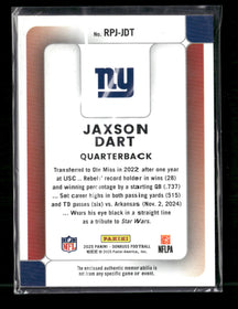 2025 Donruss Rookie Phenom Jerseys Jaxson Dart #RPJ-JDT