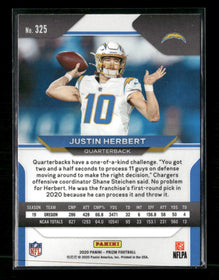 2020 Panini Prizm Justin Herbert Rookie #325
