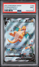 2021 Pokemon Sword & Shield Evolving Skies Fa/Dragonite V 9 PSA #192