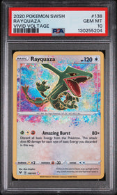 2020 Pokemon Sword & Shield Vivid Voltage Vivid Voltage Rayquaza 10 PSA #138
