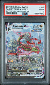 2021 Pokemon Sword & Shield Evolving Skies-Secret Fa/Rayquaza Vmax 9 PSA #218