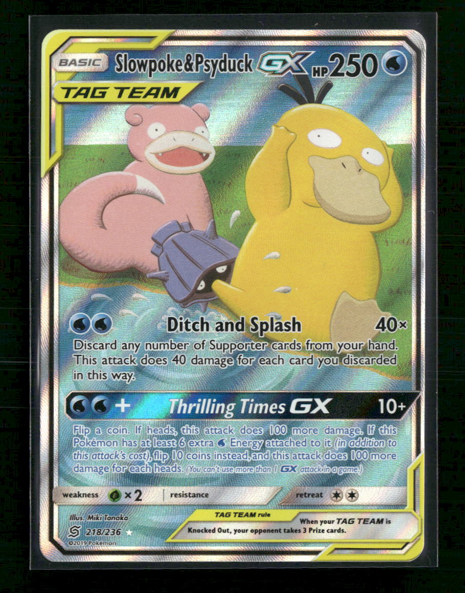 SM - Unified Minds Slowpoke & Psyduck GX (Alternate Full Art) #218/236