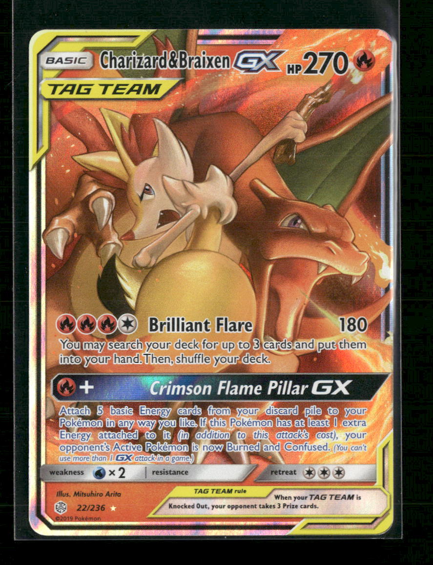 SM - Cosmic Eclipse Charizard & Braixen GX #22/236
