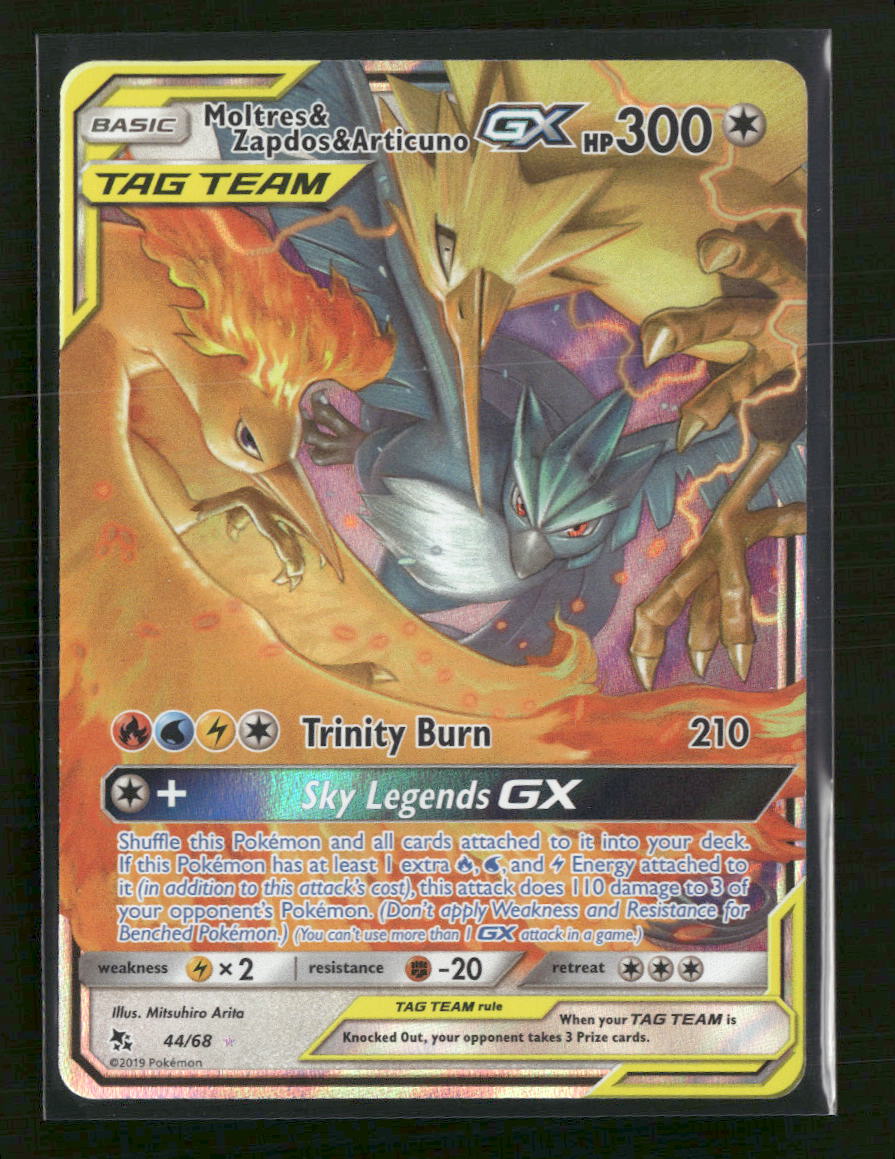 Hidden Fates Moltres & Zapdos & Articuno GX #44/68