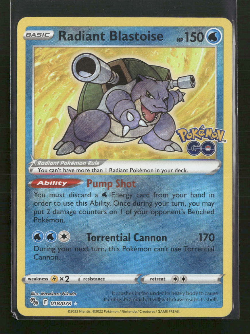 Pokemon GO Radiant Blastoise #018/078