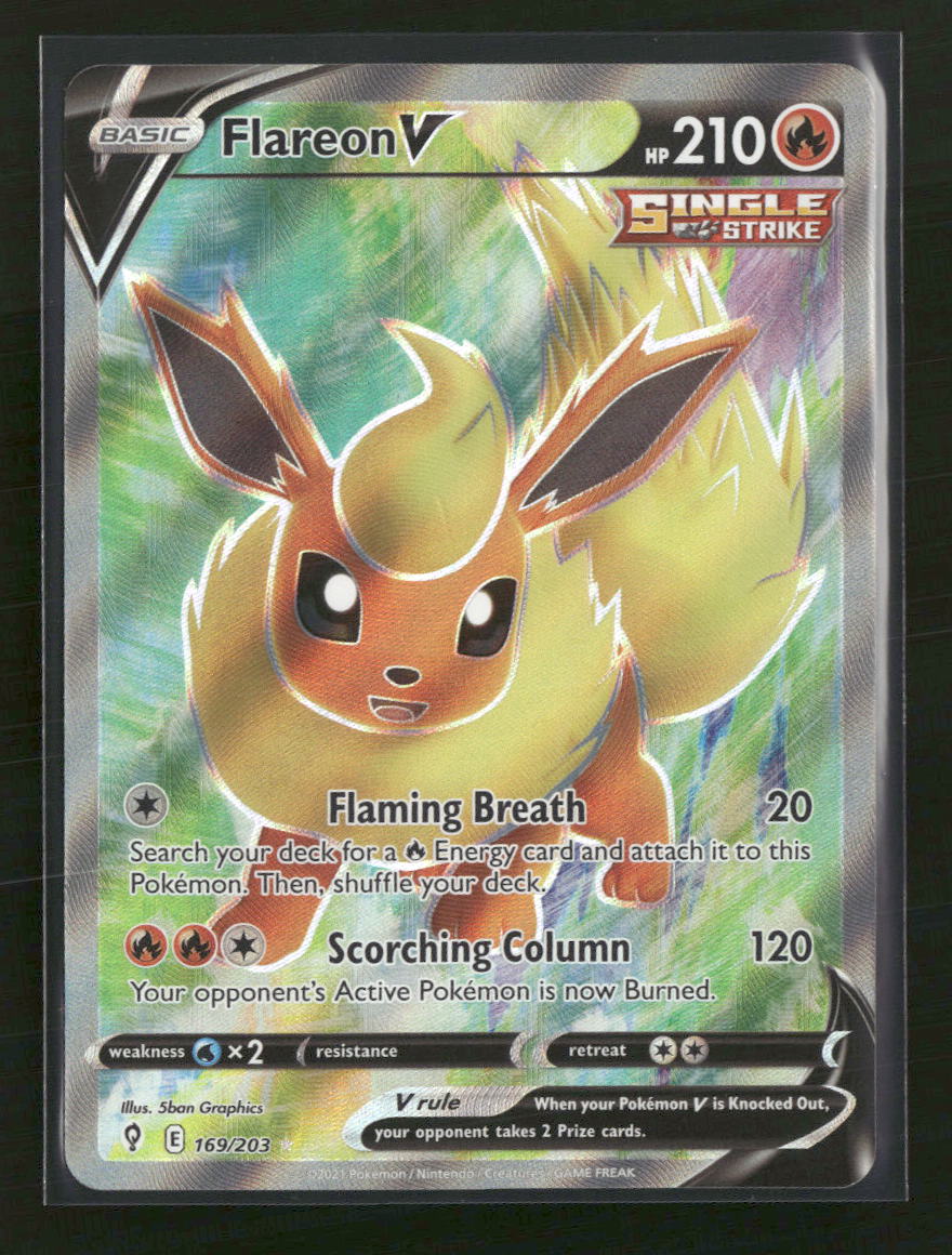 SWSH07: Evolving Skies Flareon V (Full Art) #169/203