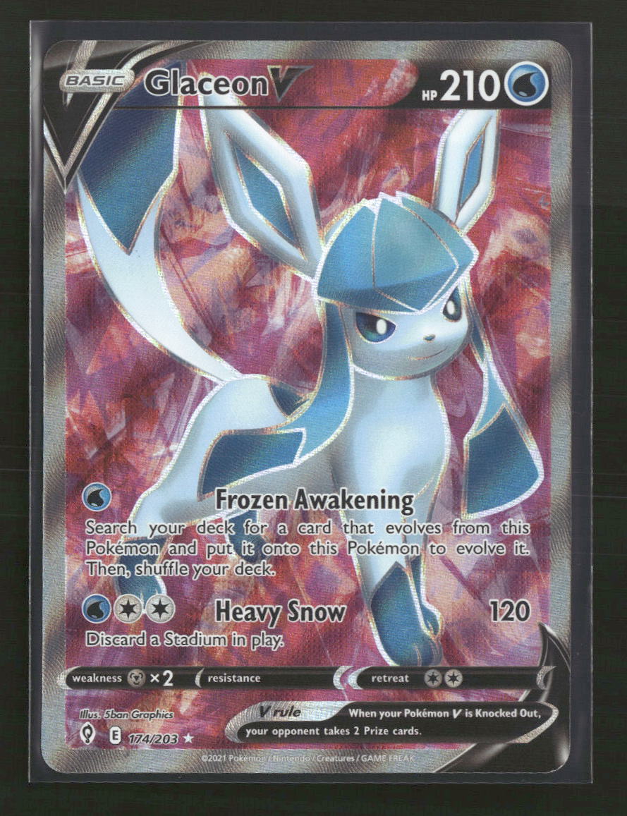 SWSH07: Evolving Skies Glaceon V (Full Art) #174/203