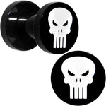 4G Black PVD Licensed The Punisher Logo Screw Fit Plug Set