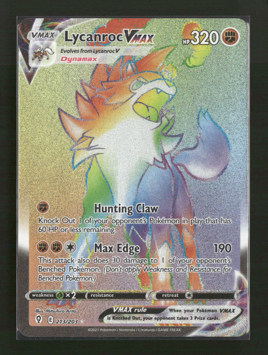 SWSH07: Evolving Skies Lycanroc VMAX (Secret) #213/203