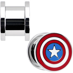 1/2 Stainless Steel Licensed Captain America Screw Fit Plug Set