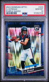 2023 Panini Donruss Optic Purple Shock Cj Stroud 10 PSA #244