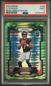 2023 Panini Prizm Neon Green Pulsar Cj Stroud 9 PSA #339