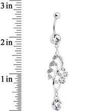 Clear Gem Summertime Drifting Leaf Dangle Belly Ring