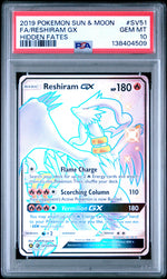 2019 Pokemon Sun & Moon Hidden Fates Hidden Fates Fa/Reshiram Gx 10 PSA #SV51