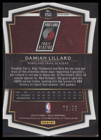 2015-16 Panini Select Premier Level Purple Prizm Die Cut Damian Lillard #/99