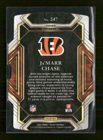 2021 Panini Select Red and Yellow Prizm Die Cut Ja'Marr Chase Rookie #247