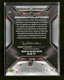 2006-07 SPx Rookie Jersey Autographs /299 Brandon Roy Auto #126