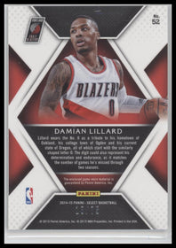 2014-15 Panini Select Swatches Damian Lillard #/75 #52