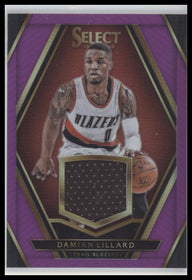 2015-16 Panini Select Select Swatches Purple Prizms Damian Lillard #/99 #32