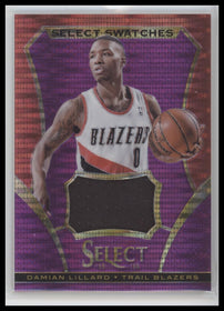2013-14 Panini Select Swatches Prizms Purple Damian Lillard #/60 #77