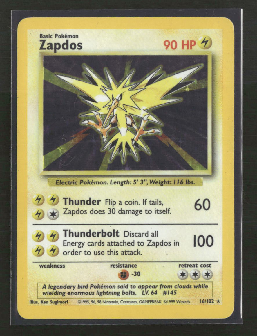 Base Set Zapdos #016/102 *Damaged