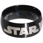 Licensed Black IP Star Wars Logo Ring